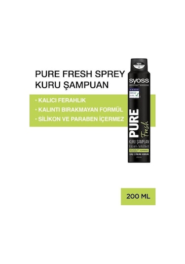 Syoss Pure Fresh Kuru Şampuan 200 ML