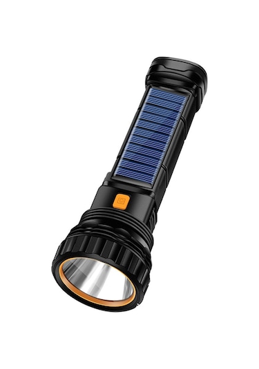 Wezone Güneş Enerjili Usb Şarj Edilebilir Led El Feneri, Ultra Parlak, Taşınabilir, Çok Amaçlı, Acil Durum Lambası T45 Lityum Pil + Usb Kablosu Çok Renkli