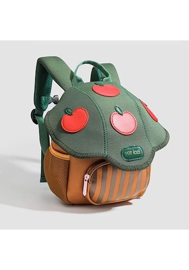 Mini Sevimli Mantar Çanta Yürümeye Başlayan Çocuk Çizgi Film Bebek Sırt Çantası Yeşil