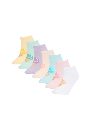 DeFacto Kız Çocuk 7'li Pamuklu Gün Detaylı Patik Çorap X1885A6NSKR1 DeFacto Kız Çocuk 7'li Pamuklu Gün Detaylı Patik Çorap X1885A6NSKR1