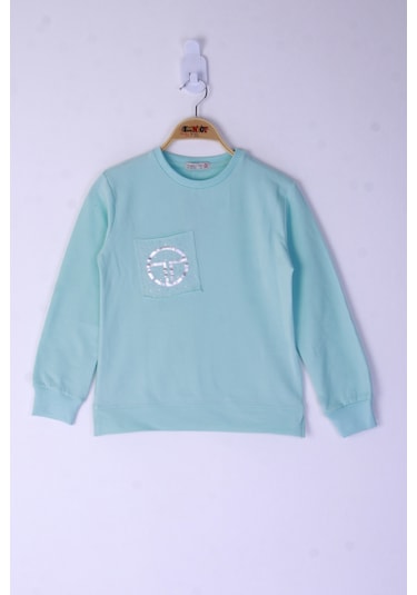 Toontoy Kız Çocuk Cebi Arma Baskılı Sweatshirt Sarı