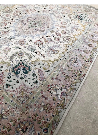 El Dokuma İpek Yün İran Tebriz Halı 210x150cm 002