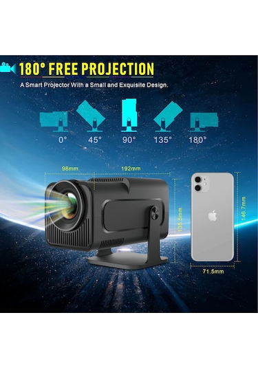 Idragon Hy320 Mini Siyah Taşınabilir Sinema Projeksiyon Cihazı