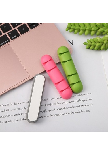 /hc/2x Kablo Tutucu Kablo Klipsleri Her Biri 4 Kablo İçin Ev Ofis Düzenleyici Güçlü Yapışkan Bant Beyaz