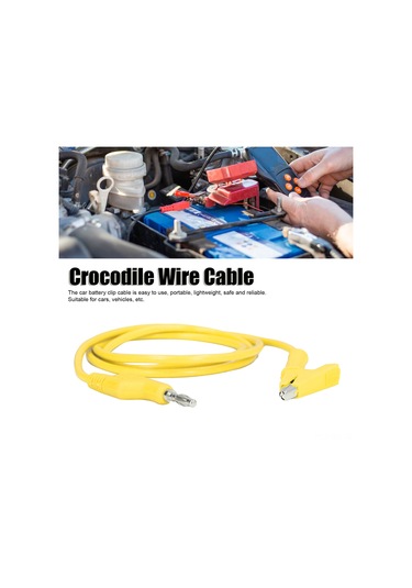Wezone J.70035-1 4mm Sarı Elektrik Test İçin Esnek Kablolu Krokodil Klipsi Ve Muz Şarjı, 20a 3000v, Araç Aküleri, Silikon Kapaklı Dayanıklı
