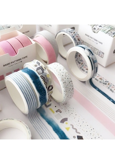 Cbtx 5 Rulo / Kutu 3 M Washi Dıy Dekorasyon El Kitabı Bant Seti, Renk: Bahar Tomurcuğu