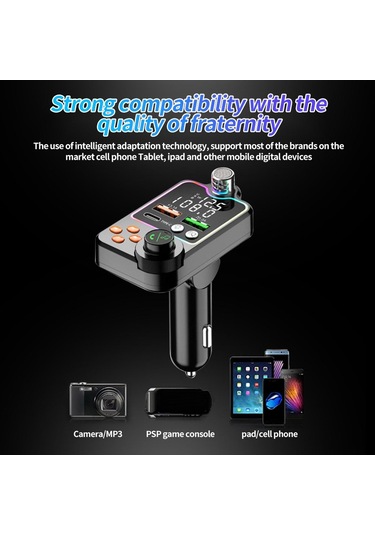 Homyl Araba Bluetooth Için Fm Verici Kullanımı Kolay 11x7x5cm