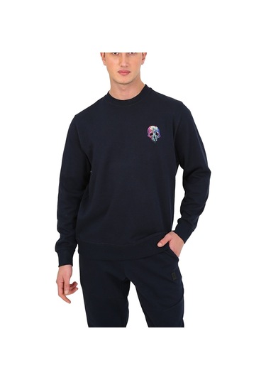 Esqudo Skull Erkek Sweatshirt ESWTP0001  Lacivert