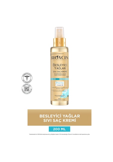 Bioxcin Besleyici Yağlar Sıvı Saç Kremi 200 Ml - Sülfatsız, Kuru Ve Yıpranmış Saçlar Saç Dökülme Karşıtı