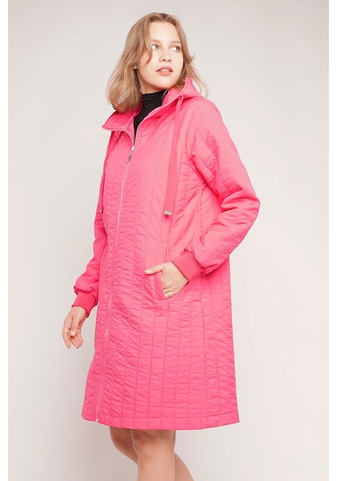 Gabria Kupüşonlu Fermuarlı Mont Fuşya