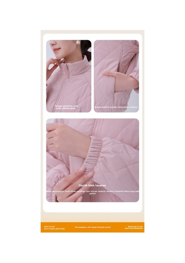 Kadın Retro Günlük Beyzbol Ceketi Sıcak Elmas Desenli Pamuklu Mont Siyah