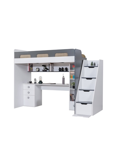 Ranza, Troya Ranza Masa Kitaplık Antrasit- Beyaz 90x200