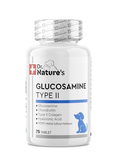 Dr. Nature's Dog Glucosamine Type II  Köpek Besin Takviyesi 75 Tablet