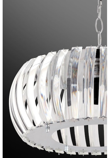 İstanbul Avize Venüs Sarkıt Gümüş 22 Cm Tesisatlı Kristal Taşlı Avize Gümüş