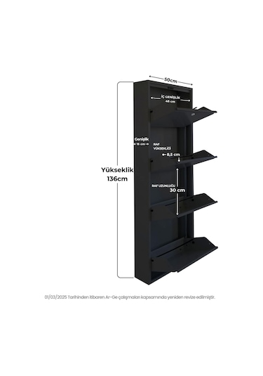Kilitli 4'lü Metal Ayakkabılık - Siyah