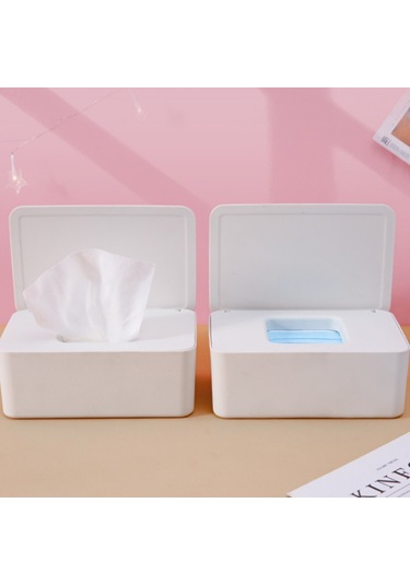 Tek Kullanımlık Maske Saklama Kutusu Toz Geçirmez Kapaklı Maske Kutusu Islak Mendil Kutusu Kapaklı Taşınabilir Ev İş Dış Mekan İçin