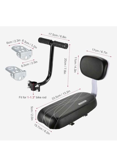 Çocuk Ve Yetişkin Bisiklet Arka Koltukları, Koltuklar, Sırtlıklar, Pedallar, Kornalar, Gidonlar Siyah