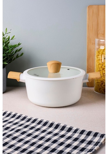 Danish Cook Beige İndüksiyon Tabanlı Derin Tencere 20 Cm Bej Bej