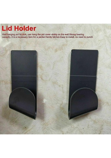 12 Adet Duvara Monte Tencere Kapağı Saklama Tutucu Raf Mutfak Aksesuarları Düzenleyici Diğer