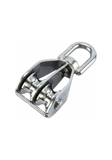 2'li Paket 304 Paslanmaz Çelik Çift Kasnak Bloğu Ve Çift Kasnak Döner Kancası M20