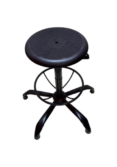 Monoblok Tablalı Laboratuvar Taburesi Çemberli Metal Ayaklı