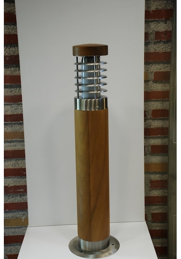 Teak Ağacı E27 Bahçe Aydınlatma Bollard Kahverengi