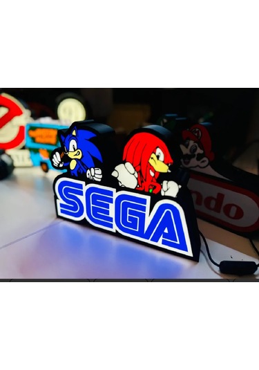 Led Işıklı Sega Sonic Tablo