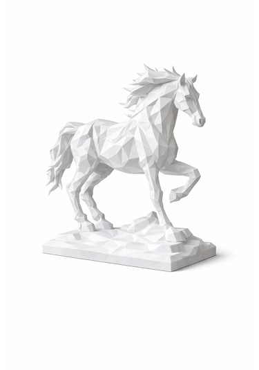 Low Poly At Figürü Modern Geometrik At Heykeli 3d Baskı Dekoratif Masaüstü Süsü 0