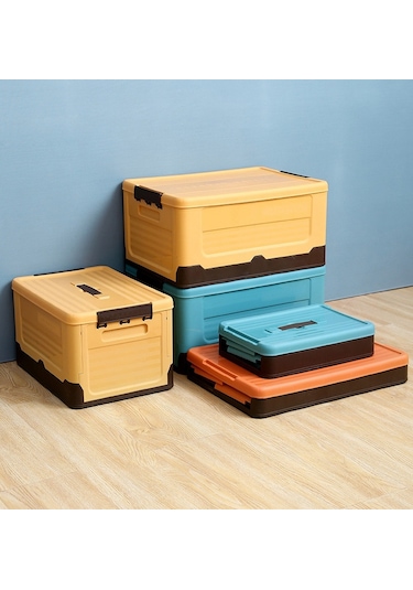 Sones Katlanabilir Kitap Kutusu Plastik Saklama Kutusu, Renk: L Nane Mavisi