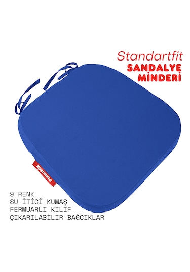 XPERMATE Standartfit Oval Sandalye Minderi 42x42x5 Mavi