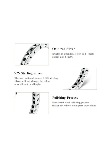 Modian 925 Ayar Gümüş Kalp Yüzük Zarif Istiflenebilir Klasik Aşk Yüzükler Kadınlar Için Yıldönümü Takı 7 Gümüş