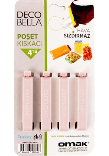 4 'lü Poşet Kıskacı Pembe