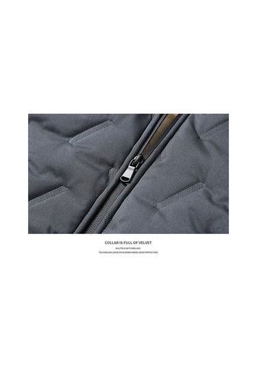 Erkekler İçin Polar Astarlı Ve Kalınlaştırılmış Pamuklu Kışlık Mont, Kışlık Ceket, Rüzgar Geçirmez Mont Gri