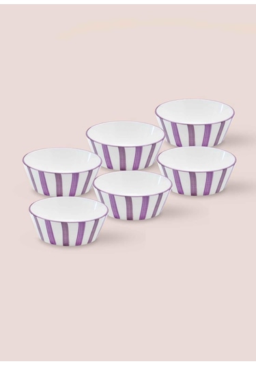 The Mia Joy Çorba Kasesi 6lı Set Mor 14 Cm Mor