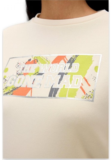 Bad Bear 24.04.12.002 Re-carina Crewneck Sweat Kırık Beyaz Unisex Sweatshirt Kırık Beyaz