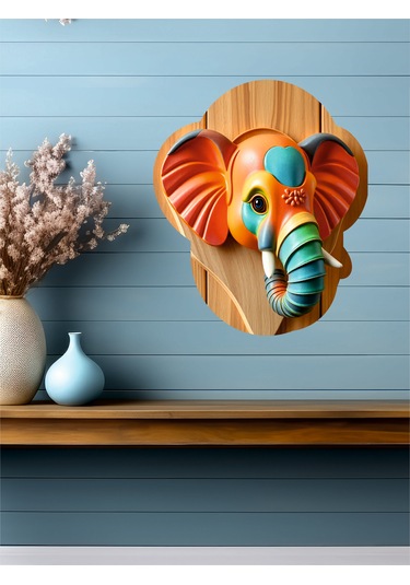 12x18 Cm 3d Görünümlü Fil Mdf Duvar Dekoratif