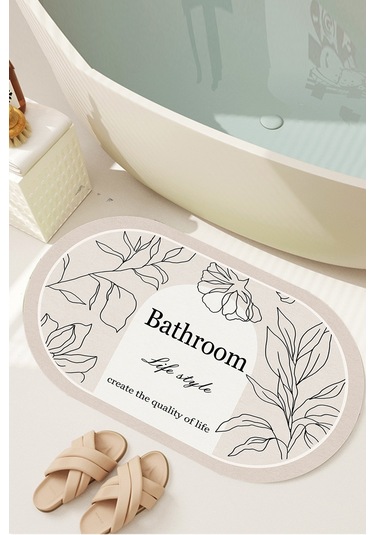 Decomia Home D8049 Dijital Kaymaz Yıkanabilir Banyo Paspası 60 x 100 Çok Renkli