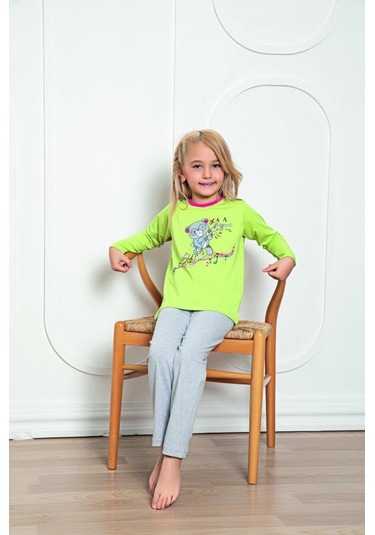 Donex Kız Çocuk Baskılı Uzun Kollu Pijama Takımı 527 001