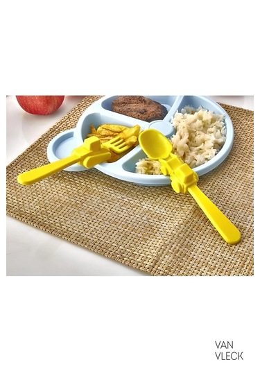 Figürlü Bebek & Çocuk Çatal Kaşık Seti Renkli, Eğlenceli Ve Dayanıklı Yemek Takımı Çok Renkli