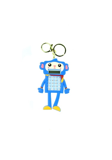 Hesap Makinesi Robot Mini Anahtarlıklı Labirent Oyunlu Mavi