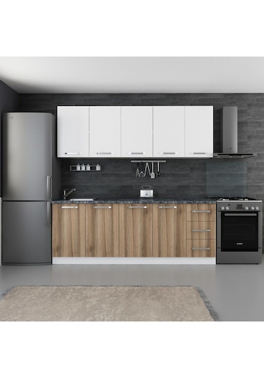 Minar 220 Cm Mutfak Dolabı Beyaz Dore 220-d3