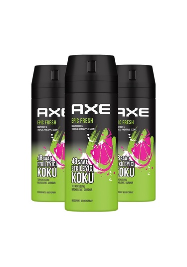Axe Epic Fresh Erkek Deodorant ve Vücut Spreyi 3 x 150 ML