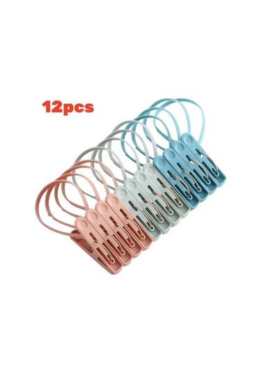 /nn/12 Adet Plastik Çamaşır Mandalı Havlu Askısı Kurutmalık Çamaşır Saklama Diğer