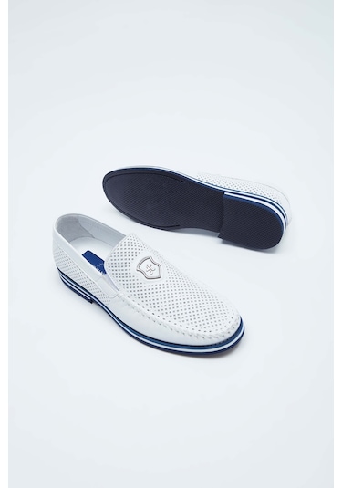 Tamer Tanca Erkek Hakiki Deri Beyaz Casual Ayakkabı 383 3345 Ev Erk Ayk Y19 Beyaz Bsk Beyaz