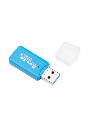 Mavi Mini Taşınabilir Usb 2.0 Tf Mikro Sd Hafıza Kartı Okuyucu Pc Dizüstü Bilgisayar İçin
