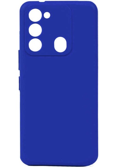 Ekılıf - Tecno Spark 8c Uyumlu Kılıf Mat Soft Esnek Biye Silikon - Mavi