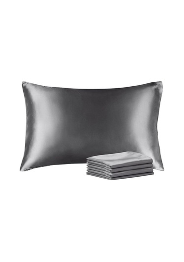 Antibakteriyel Terletmeyen İpek Saten Yastık Kılıfı 2'li 50x70 Gri Gri
