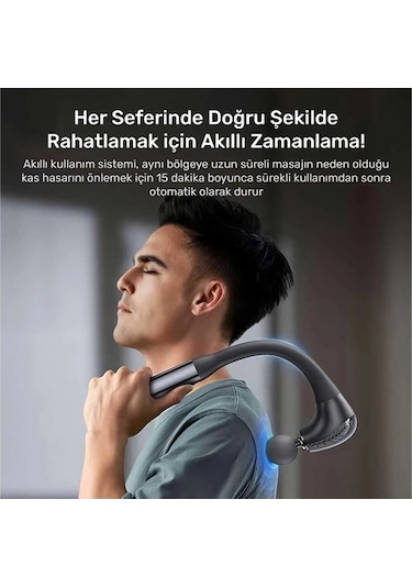 4 Başlıklı Uzun Saplı Ergonomik Profesyonel Sporcu Masaj Tabancası Çok Renkli