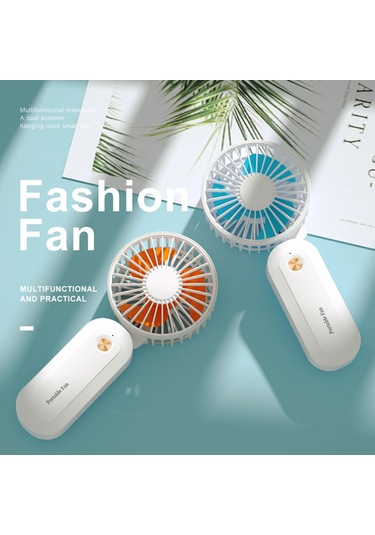 Kosona F-158 Mavi Kolye Tipi Mini Fan: 35cm Askı Kablosu, 3 Hız Seviyesi, 1200mah Pil, Tek Tuş Kontrol, Serbest Eller Soğutma