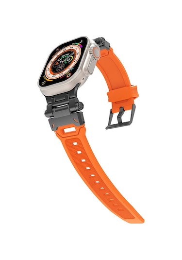 Watch Ultra 49mm Clo Krd-108 Metal Başlıklı Silikon Kordon-starlight White